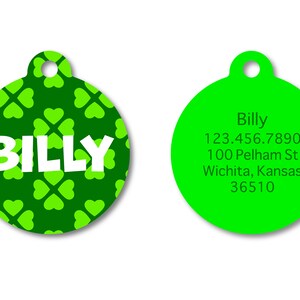 Personalized Shamrock Pet ID Tag - St. Patrick&#39;s Day Dog Tag
