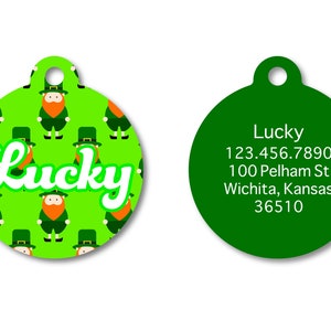 Leprechaun Pet ID Tag: St. Patrick&#39;s Day Dog Tag