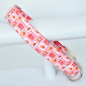 Collar de perro del día de San Valentín - Sello rosa de San Valentín - Collar de perro de invierno - Collar de perro de primavera - Collar de perro de niña - Collar de carta de amor