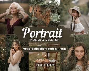 5 PORTRÄT-PRESETS, Lightroom Mobile-Presets, Hochzeits-Portrait-Presets, Hautton-Presets, Lightroom-Braun-Presets, Warm-Presets, Braunton