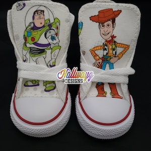 Custom Toy Story Converse-sneakers: Buzz and Woody, uniseks schoenen voor kinderen/volwassenen