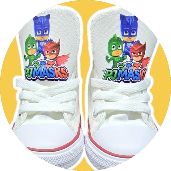 PJ Mask Birthday Sneaker Catboy Gekko Owelete Superhero Villains Unisex Converse Shoe Toddlers Personalized Back to School Footwear Hallwayz Etsy UK