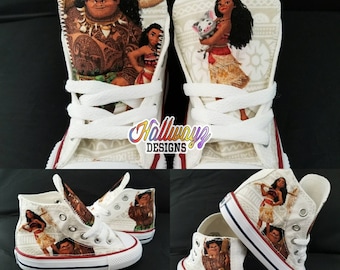 Zapatillas Converse de Moana personalizadas: zapatos personalizados para fiestas de cumpleaños