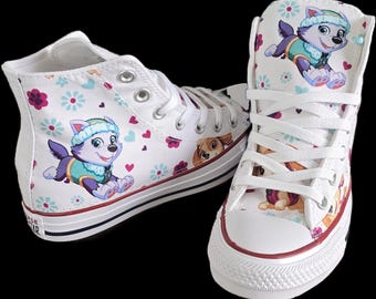 Personalized Paw Patrol Converse Sneakers: Skye & Everest Birthday Shoes