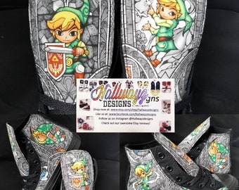 Custom Legend of Zelda Converse Shoes Birthday sneaker by Hallwayz Designs