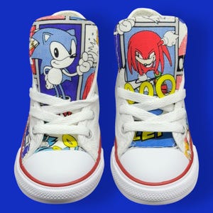Sonic Knuckles Tails personalized Converse Shoe Birthday sneaker birthday gift Unisex footwear kid adult toddler trainer by Hallwayz Designs