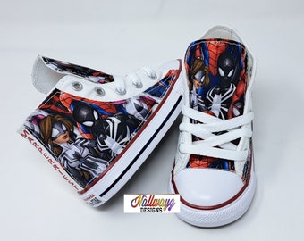 Custom Spidey verse Converse Shoes Birthday sneaker