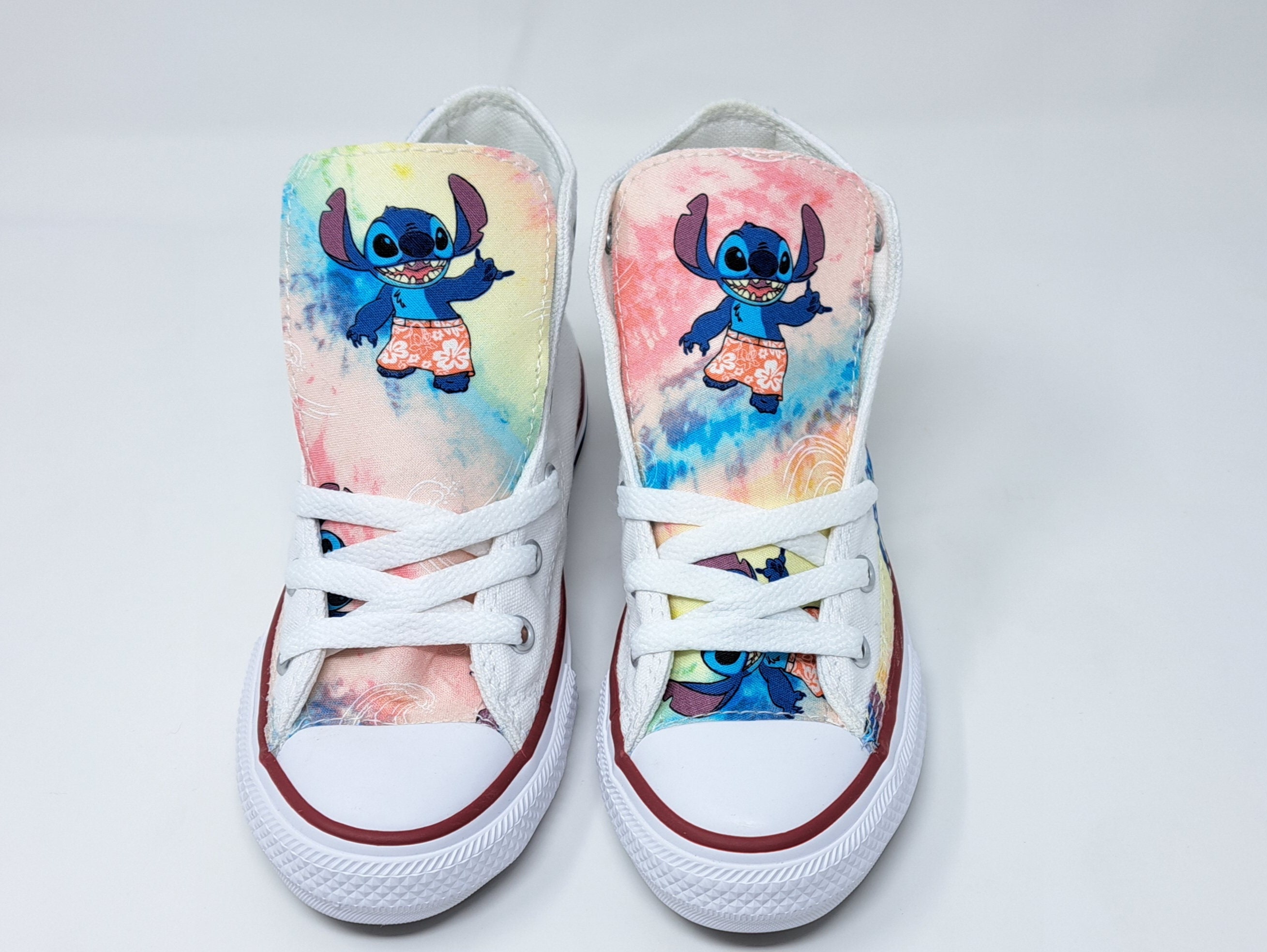 Stitch Lilo Converse Shoes Birthday sneaker by Hallwayz Designs Rainbow wave toddler character footwear