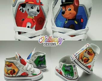 Custom Paw Patrol Converse sneaker toddler birthday shoe by Hallwayz Designs