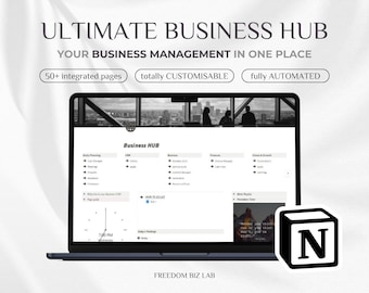 Ultimate Notion Business HUB, Business Dashboard, Service Based Business Planner, Client Management, Project Management, CRM, Freelancing