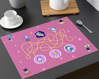 Maze placemat for Kids Space placemat Kids Animal placemat Personalizad Placemat Custom Placemat Gift for kids Children's Gift Activity mat