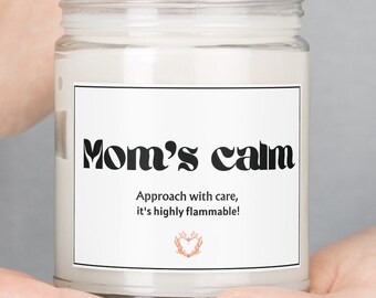 Personalized Calm Candle Mothers Day Sale Mothers Day Gift for Mom Scented Soy Candle Funny Candle First Time Mom Gift  Funny Gift for Mama