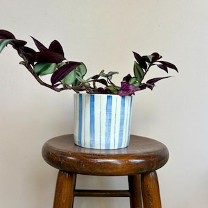 ceramic planter, plant pot, handmade planter, pottery, hand painted planter, minimalistic planter