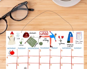 calendar, 2025 wall calendar, monthly calendar, illustrated calendar
