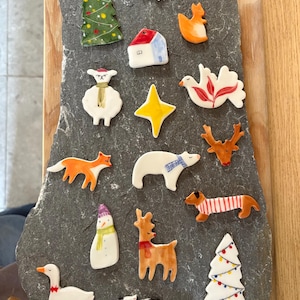 Handgefertigte Weihnachtsornamente aus Keramik, umweltfreundliche Geschenkbox