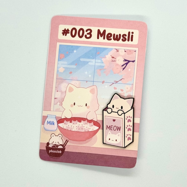 Cute Cat Cereal Mewsli Hard Enamel Pin