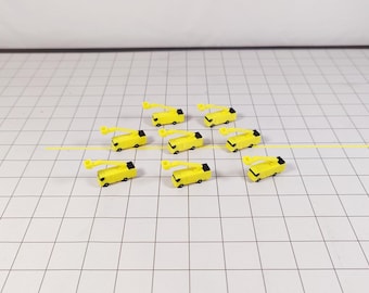 8 camiones antihielo amarillos GSE, modelos de vehículos terrestres, diorama a escala 1:400