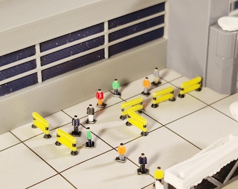 30x Vallas/Barreras Amarillas para Puestos de Aeropuerto, Calles de Rodaje/Plataformas, Modelos GSE, Diorama 1:400