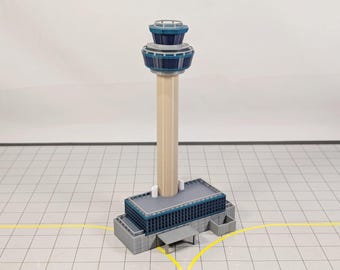 Maqueta de la Torre de Control de Tráfico Aéreo del Aeropuerto Stansted de Londres (ATC) a escala 1:400