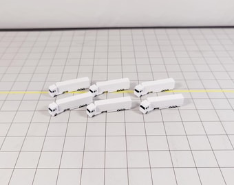 Camión articulado blanco de 6x, vehículo GSE para aeropuerto, escala 1:400, totalmente giratorio