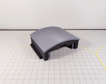 Hangar de aeronaves curvo negro, edificio de mantenimiento, modelo de aeropuerto, escala 1:400