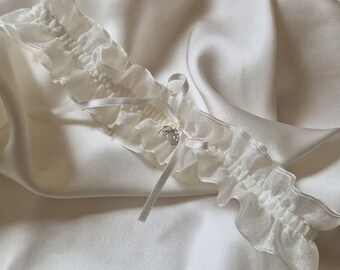 Personalised initial charms wedding garter