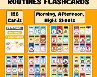 Daily Routine Cards Kindergarten Preschool Routine Chart Daily Rhythm Visual Schedule Kids Morning Afternoon Evening Homeschool Montessori
