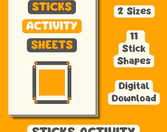 Gioco di attività con forme di bastoncini di ghiacciolo Attività per i più piccoli Attività stampabili Montessori Bambini in età prescolare Risorse per la scuola a casa Attività con bastoncini di ghiacciolo