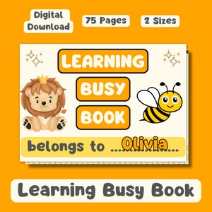 Learning Busy Book Printable Toddler Activities Preschool Pre-K Kids Learning Materials Montessori Homeschool Resources Preschool Quiet Book
