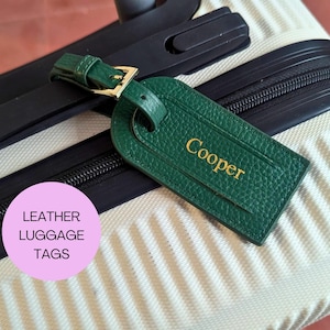 Étiquettes à bagage en cuir, Accessoires de voyage en cuir véritable, Étiquette personnalisée pour valise et sac, Étiquette de bagage personnalisée, Étiquette de voyage à monogramme