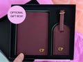 Personalized Leather Passport Holder Gift Set, Custom Gift for Traveler, Monogram Passport Case for Women, Honeymoon Gift, Christmas Gift