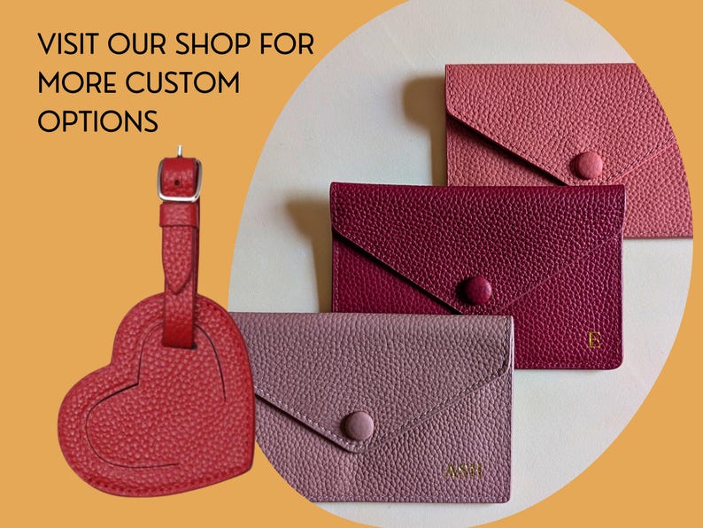 Visit our shop! We have more customizable items in genunie leather.
