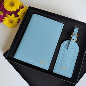 Custom Blue Passport Cover & Luggage Tag