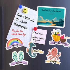Custom Cruise Door Magnet, Kids Magnet, Cruise Gift, Cruise Duck, Caribbean Cruise Magnets, Personalized Magnets, Royal Caribbean Disney