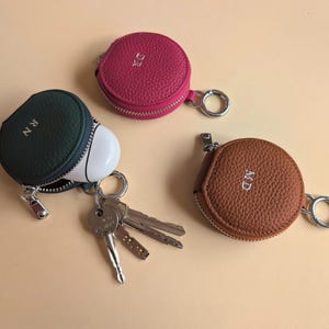 Piccolo portagioielli, portachiavi ad anello, custodia per auricolari, portachiavi con portamonete, mini portagioielli da viaggio ad anello, portachiavi in pelle come regalo per damigella d'onore