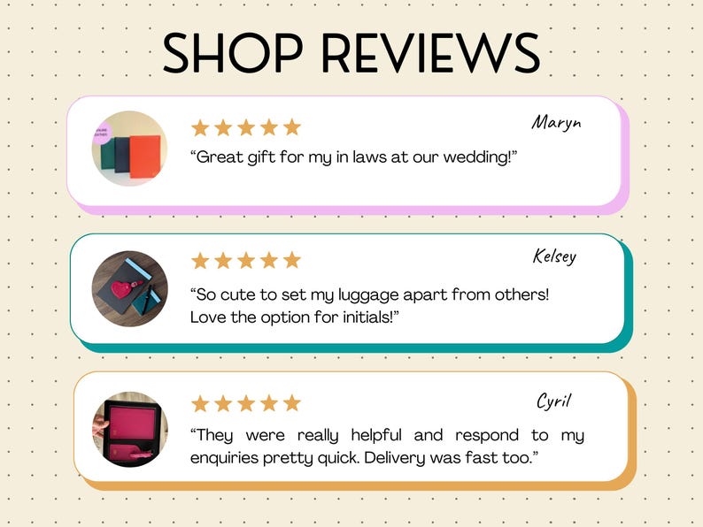 Three five star reviews from Mundo customers.