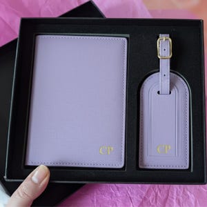 Personalised Purple Passport Cover & Luggage Tag
