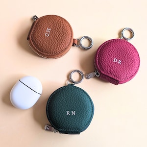 Spersonalizowany skórzany portfel na klucze, etui na AirPods, spersonalizowana portmonetka
