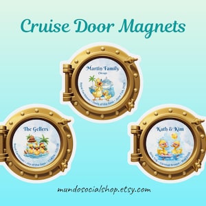 Cruising ducks designs are also available as porthole magnets for cruise door decals. Visit our shop: mundosocialshop.etsy.com