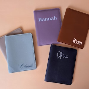 Personalized Leather Passport Cover & Luggage Tag, Custom Travel Set, Bridal Party Favor, Christmas Gifts, Gift for Her, Passport Case