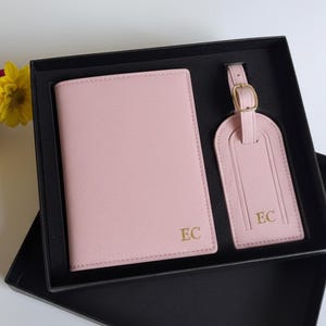 Personalized Travel Accessories in Pale pink.