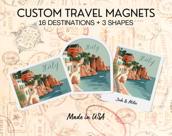 Italy Magnet, Italian Honeymoon Gift, Mediterranean Cruise, Destination Wedding Save the Date, Amalfi Coast, Rome, Florence, Italy Souvenir