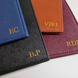 Close up of custom monogram detail with gold foil.