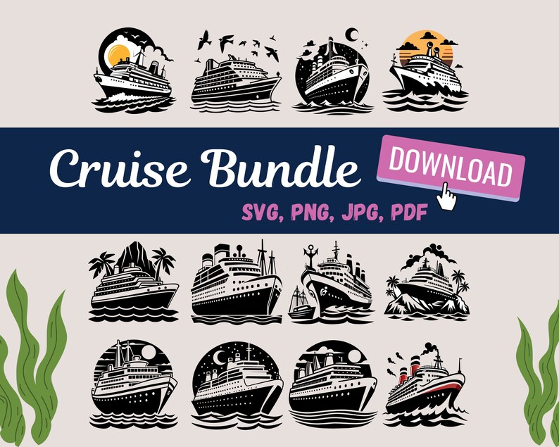 Cruise Artwork Stencil Clip Art SVG PNG PDF Family Cruise Shirts Files ...