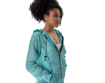 Packable Windbreaker Raincoat with Oversized Hood | Water-Resistant Sporty Women's Rain Jacket