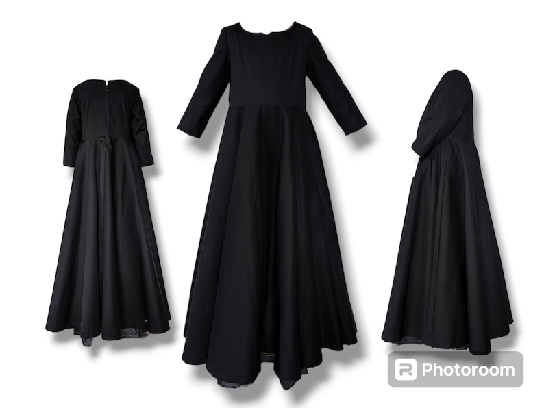 Schwarzes Kinder Kleid mit Tellerrock Abendkleid Gothic Bild 1