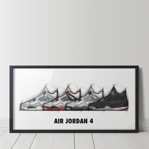 Poster print 40x80cm (16x32") AIR JORDAN 4 OG colorways