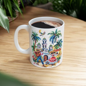 Dominican Republic Cultural Themes - Vibrant Art, 11oz Ceramic Coffee Mug, Perfect Gift! image 5