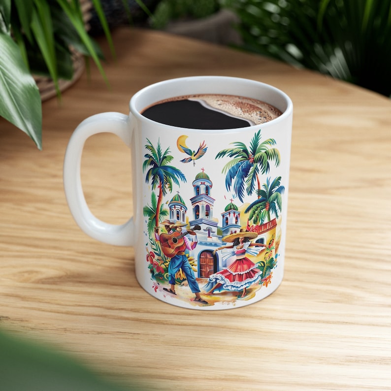 Dominican Republic Cultural Themes - Vibrant Art, 11oz Ceramic Coffee Mug, Perfect Gift! image 5