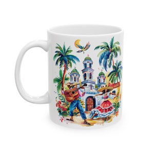 Dominican Republic Cultural Themes - Vibrant Art, 11oz Ceramic Coffee Mug, Perfect Gift! image 3